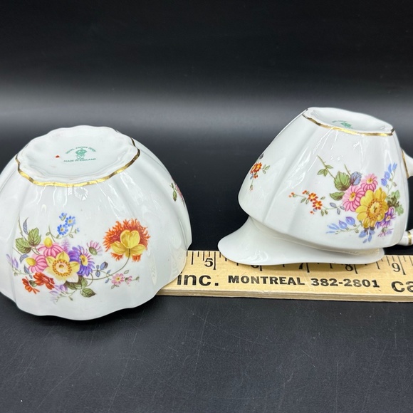 Royal Crown Derby Posies Creamer Sugar Bowl Set Bone China England - Picture 3 of 4